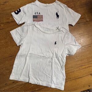 Ralph Lauren White Kids' Tees with Flag and Logo
